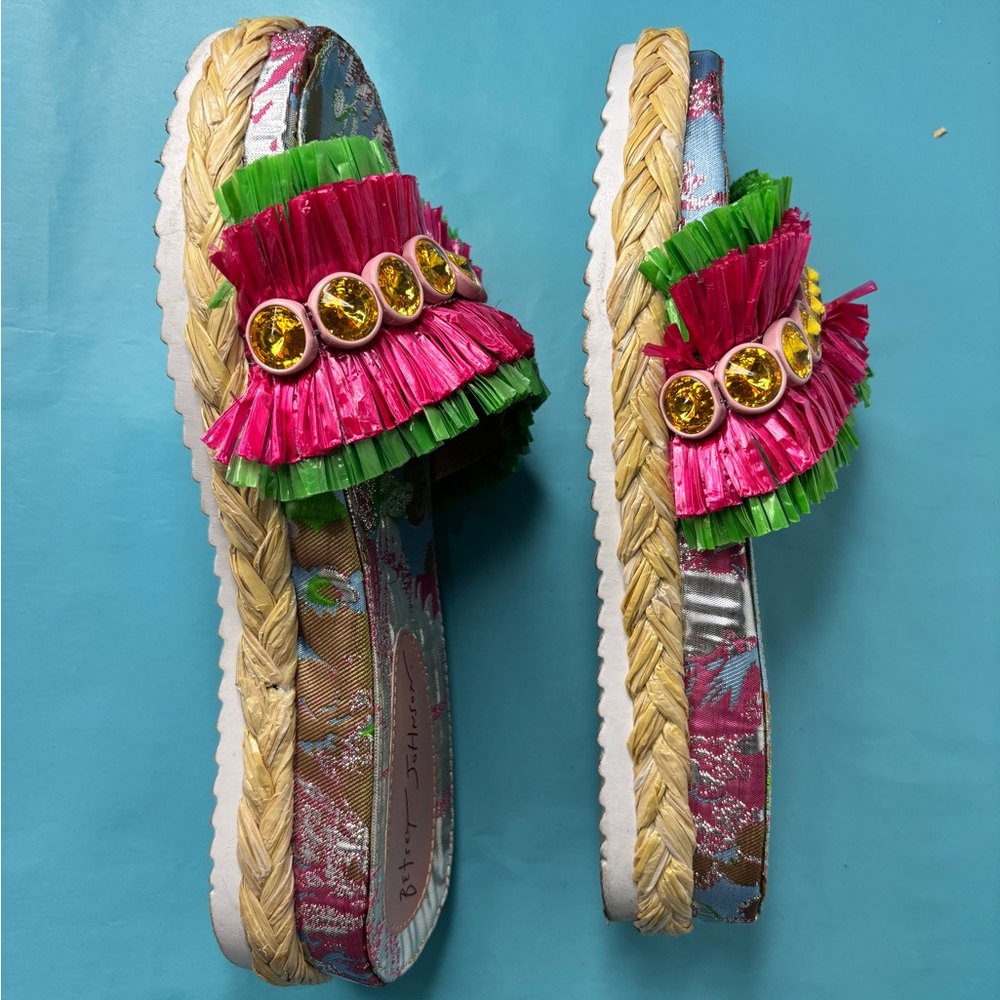 Betsey Johnson Embellished Platform Slide Sandals Size 7.5 - Picture 7 of 11